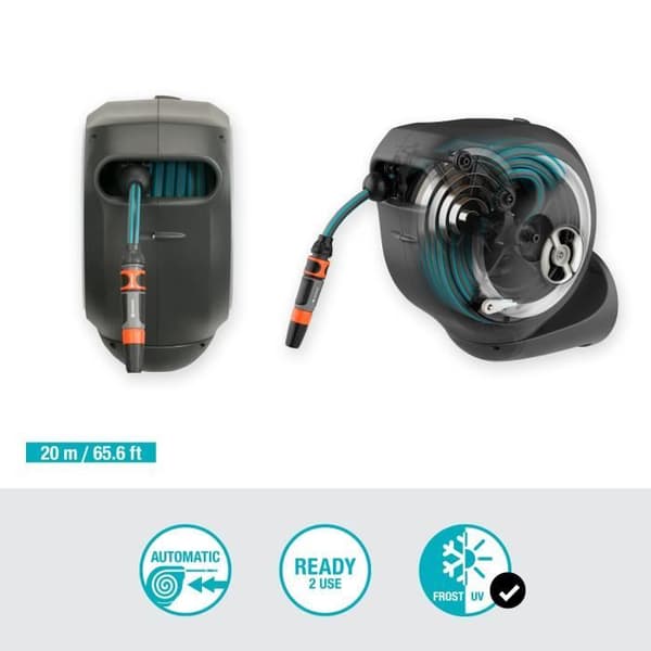 GARDENA RollUp M Automatic Wall-Mounted Hose Reel - 20 m