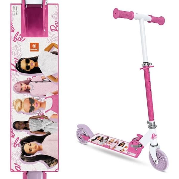 MONDO Barbie 2-Wheel Folding Scooter - Adjustable Handlebars