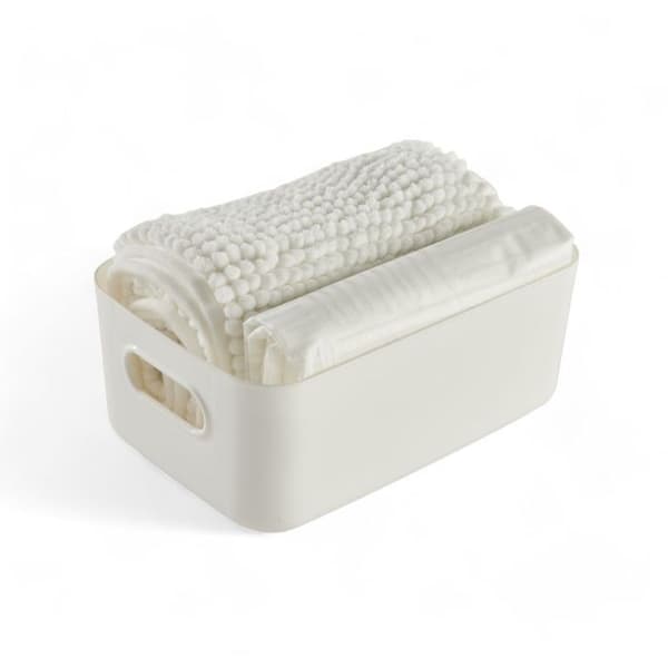 Shower Set - TODAY - UTILITY - Basket, Mat, Curtain - White