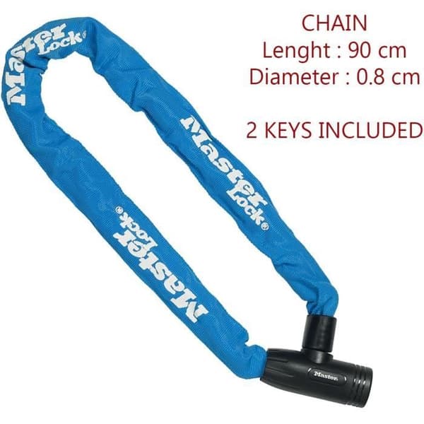 MASTER LOCK Bicycle Anti-Theft Chain - 90 cm, Keyed, Blue - 8391EURDPROCOLB