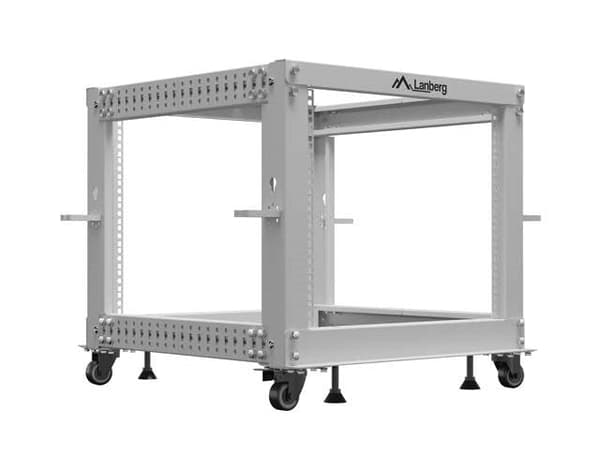 Lanberg Open Rack 19-inch 9U 600x600-1100 Adjustable Gray