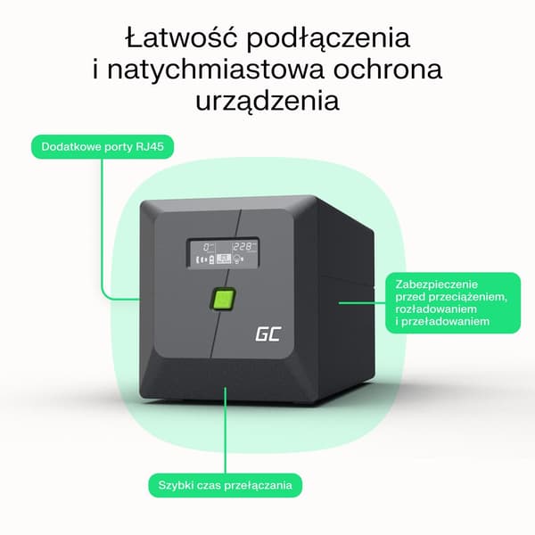 Green Cell uninterruptible power supply (UPS) Line-Interactive 1 kVA 600 W 4 AC outlet(s)