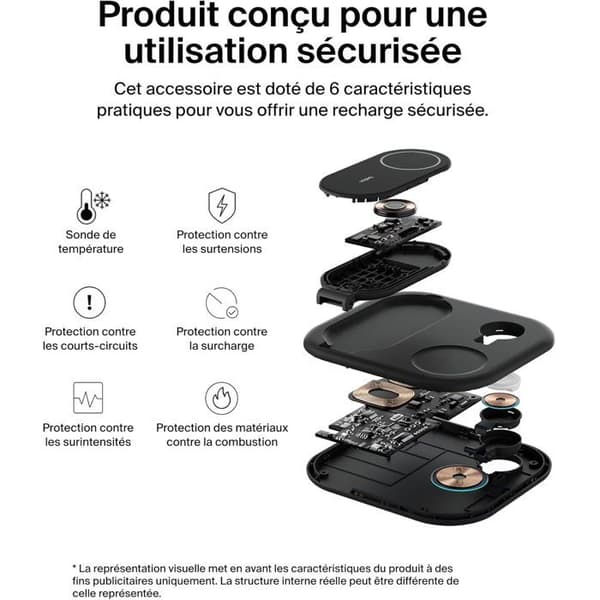 BELKIN Charging Cradle - Qi2 - 3-in-1 - Black