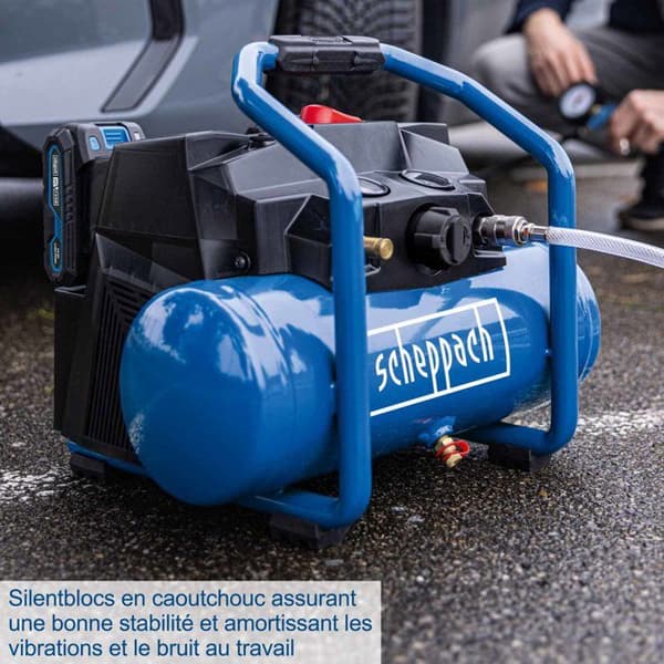 SCHEPPACH Cordless Compressor - C-ACT160/6-X - 6 L - Starter Kit + 2Ah Battery