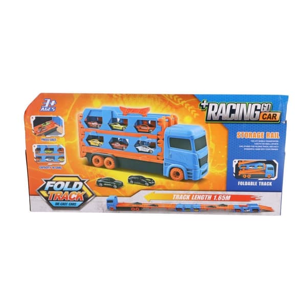 Pop-Up Car Transporter with 2 Die-Cast Vehicles