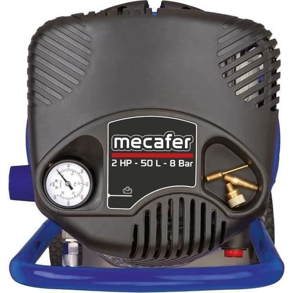 MECAFER Vertical Compressor - 50 L - Oil-free - Blue