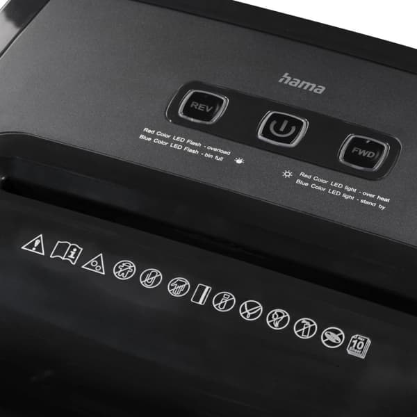 Hama Prime M100 Paper Shredder with Security Level P5 T5 E4 Black