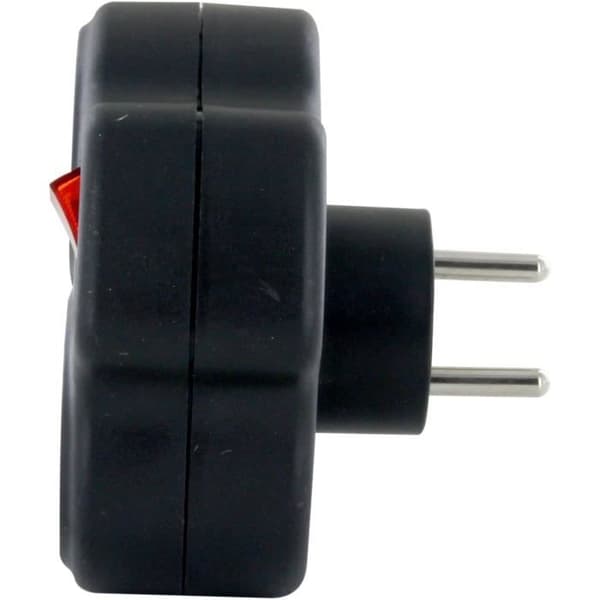 CHACON Domino - 3x16A Power Strip - Triangle with Switch - Black