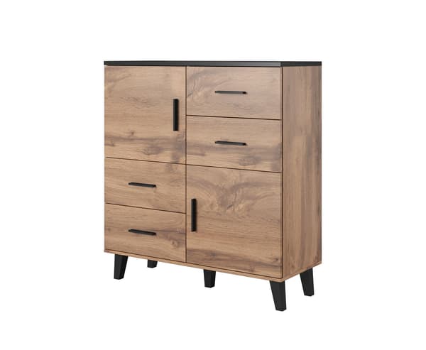 Cama Sideboard LOTTA 110 2D4S Wotan Oak + Matte Black
