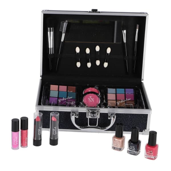 Casuelle Aluminium Makeup Case Dark Blue/Glitter - 24 Eyeshadows & Accessories