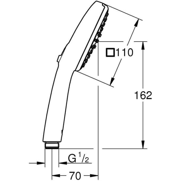 GROHE Vitalio Comfort 110 Shower Head - 2 Spray Patterns - Matte Black