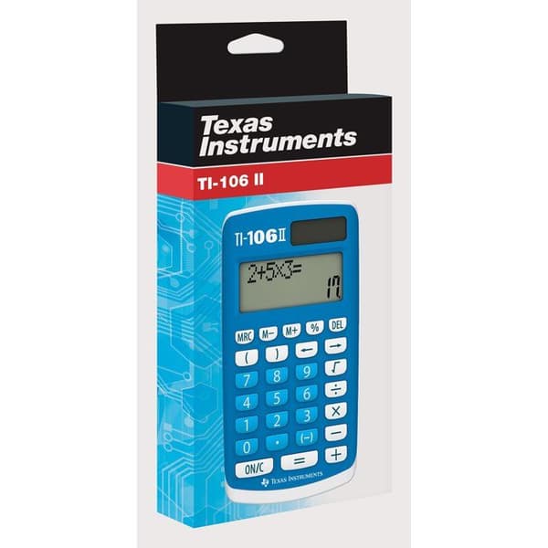 TEXAS INSTRUMENTS Scientific Calculator TI-106 II Solar - Blue