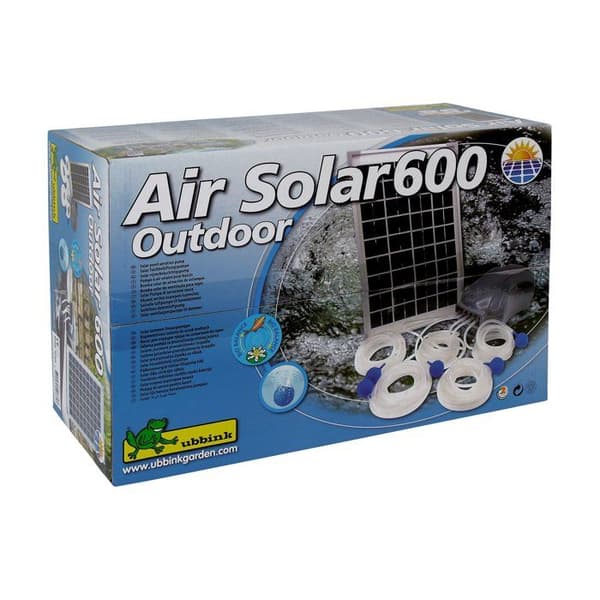UBBINK Air Pump - AirSolar 600 - Flow Rate 600 l/h - 5 Diffusers - 12V Solar Panel