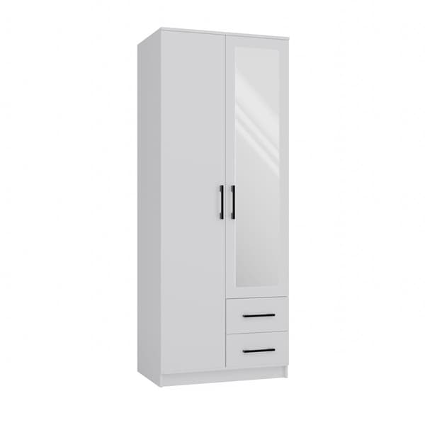 Topeshop ROMANA 80 Wardrobe 2 Doors 5 Shelves White