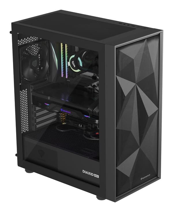 Genesis Diaxid 605F Midi Tower Case with USB-C Window Black