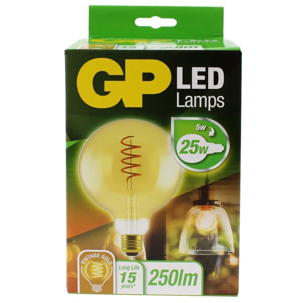 GP LED Spiralflame G125 5W E27 Warm White