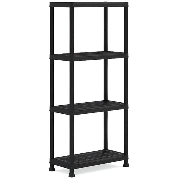 KETER Modular Shelving Unit - Black - 60 x 30 x 135 cm - 4 Moisture-Resistant Shelves
