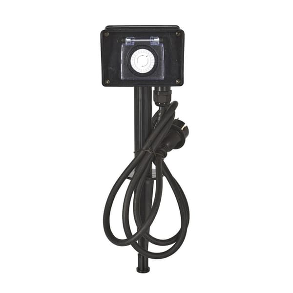 FX Control Garden Socket with Timer Black