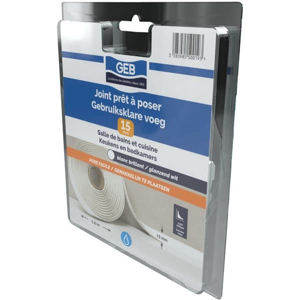 GEB Ready-to-Install Joint - Width 15 mm x 3.35 m - White