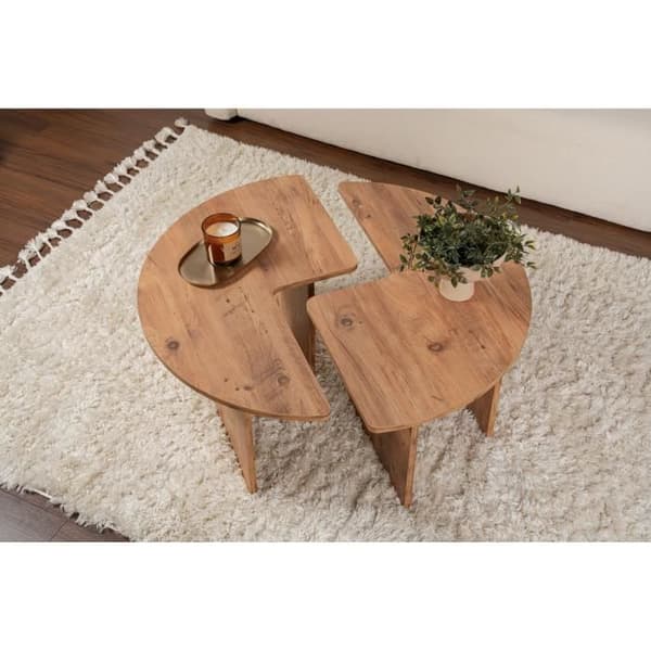 MOIRA Round Coffee Table - Atlantic Pine - 90 x 90 x 41 cm