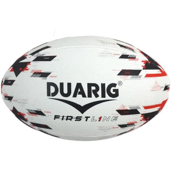 DUARIG Rugby Ball - Firstline - Black and Red - Size 5