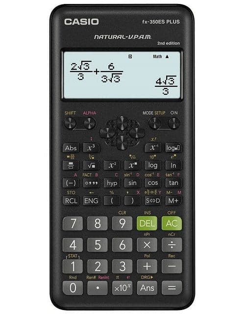 CASIO Scientific Calculator FX-350ESPLUS-2 12-Digit Display Black