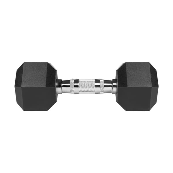 REBEL ACTIVE Rubber-Coated Cast Iron Dumbbells 2x6kg