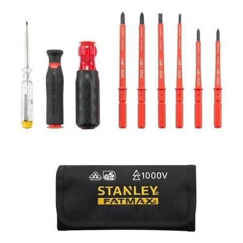 Stanley 10-Piece VDE Insulated Screwdriver Set 10pcs 2PH+2PZ+