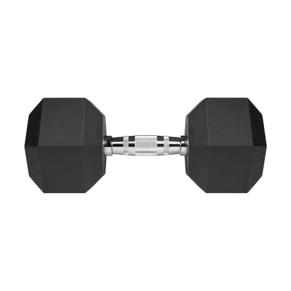 REBEL ACTIVE Rubber-Coated Cast Iron Dumbbell 20 kg