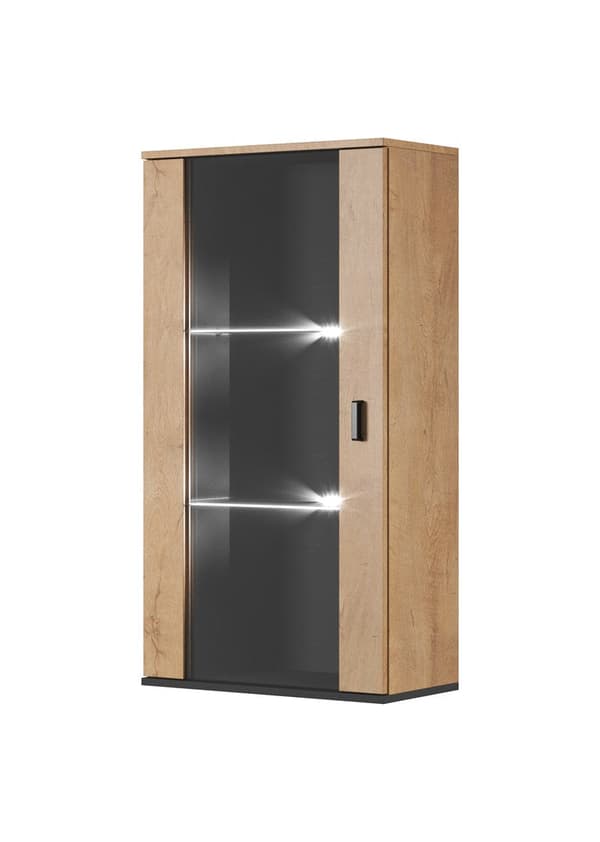 Cama Wall-Hung Display Cabinet SOHO Lefkas Oak/Black