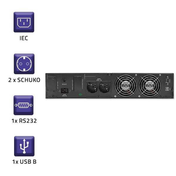 Qoltec RACK UPS 2kVA 1600W LCD