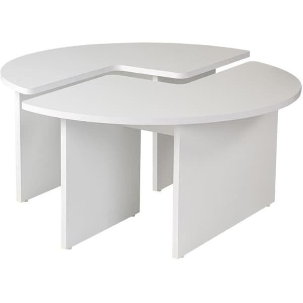 MOIRA Coffee Table - Round - Natural White - Ø90 x H41 cm