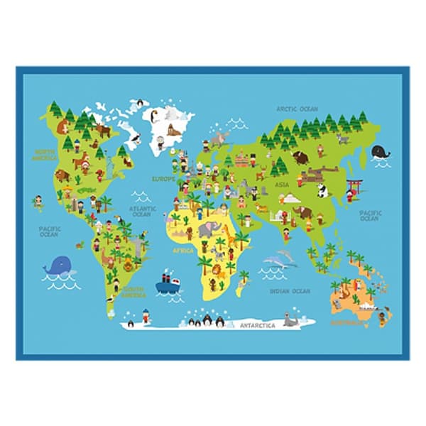 Intrada World Map Play Mat 90x120 cm Polyamide