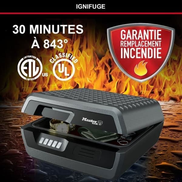 Master Lock Fireproof Safety Case - Waterproof - Large 10 L - Electronic Combination - Model CHW30300EURHRO