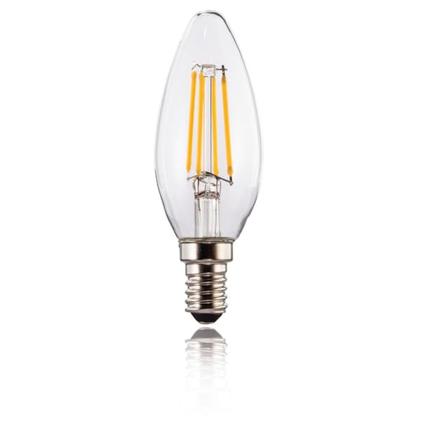 Xavax LED Filament E14 470lm 40W Replacement Candle Bulb Warm White Clear Dimmable