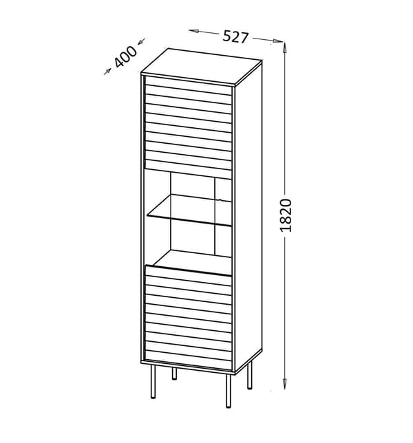 Cama CORTINA Display Cabinet 53x40x182 Black