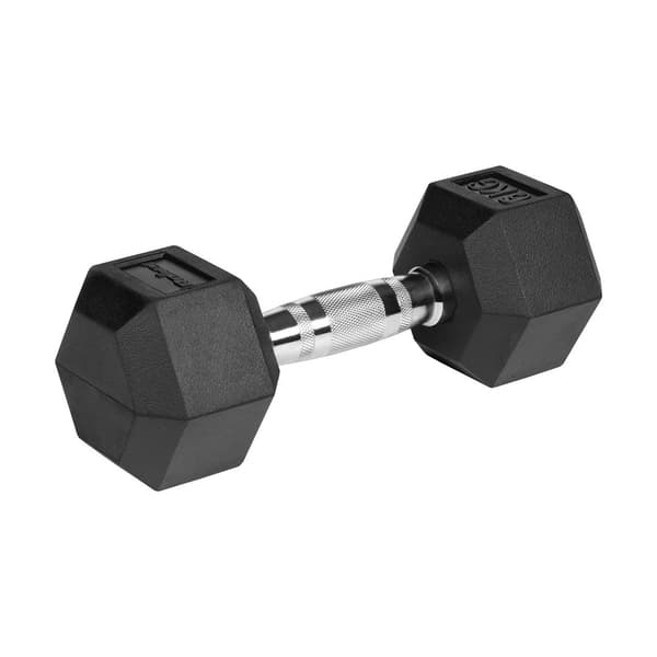 REBEL ACTIVE Rubber-Coated Cast Iron Dumbbells 2x6kg