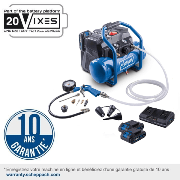 SCHEPPACH Cordless Compressor - C-ACT160/6-X - 6 L - Starter Kit + 2Ah Battery