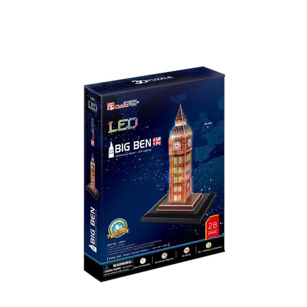 Cubic Fun 3D Puzzle Big Ben + LED Lighting 28 Pieces