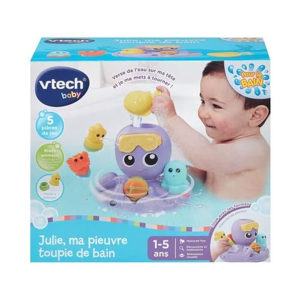 VTECH Bath Toy - Julie, My Spinning Octopus - 1-5 Years - Fun Bath Time