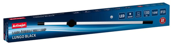 Activejet LED Wall Lamp AJE-LUNGO Black 10W 4000K Indoor
