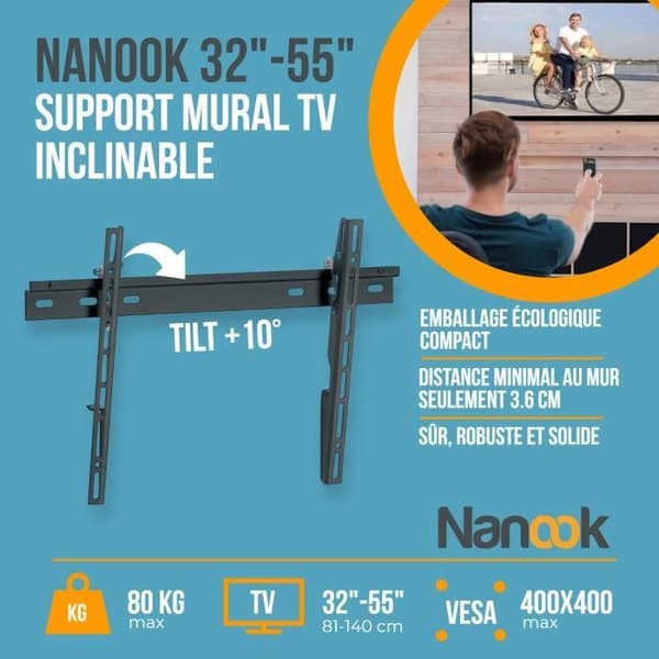 NANOOK Tilting Wall Mount - 32-55 Inch - Black