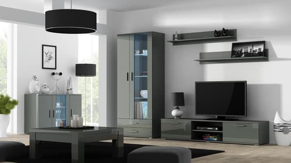 Cama Sideboard 120 cm SOHO S7 Grey/Grey Gloss