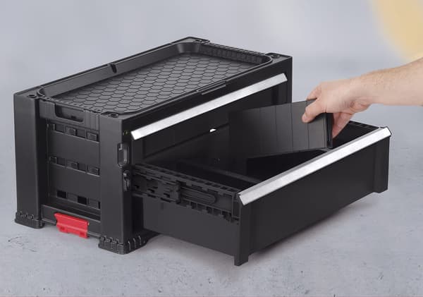 Keter Tool Rack on Wheels - 6 Drawers Black