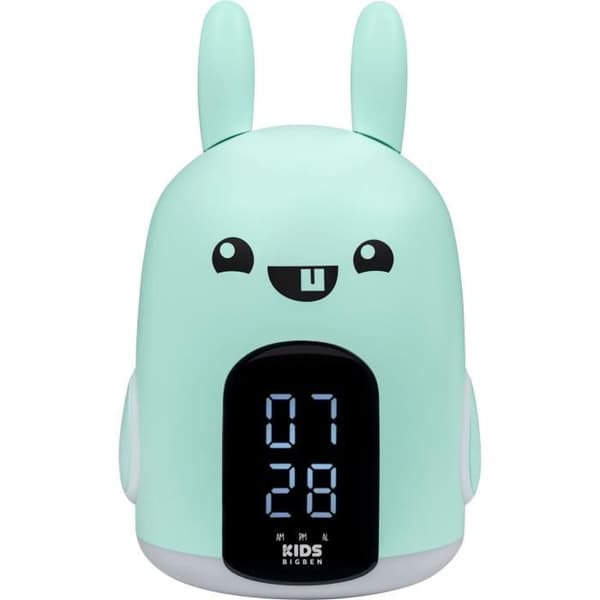 BIGBEN Baxter the Rabbit Alarm Clock & Night Light - 3 Melodies - Adjustable Brightness