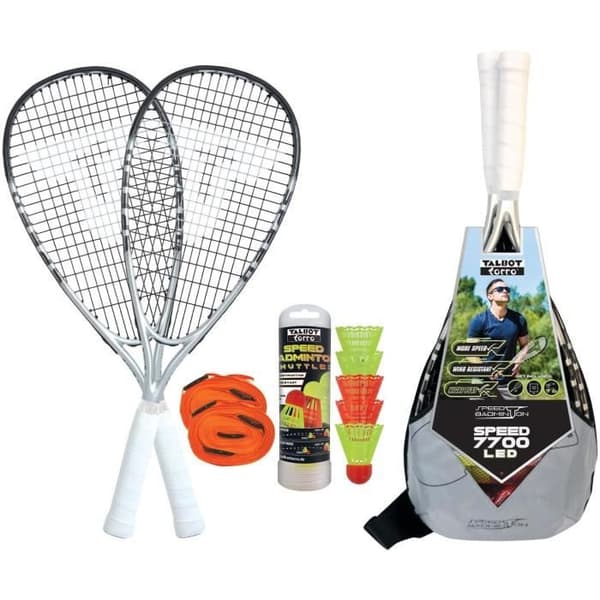 SCHILDKRÖT Speed Badminton Set - SPEED 7700 LED - 2 Rackets - 5 Shuttlecocks
