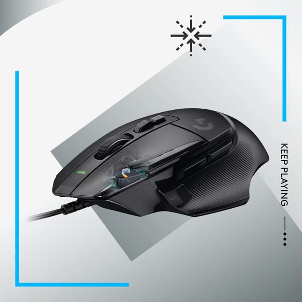 Logitech G G502 X Mouse - Optical - Wired - USB - Black (910-006138)