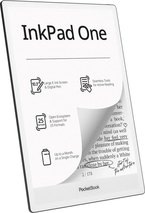 PocketBook InkPad One 10.3 E-Ink E-Reader 32GB Wi-Fi Matte Black