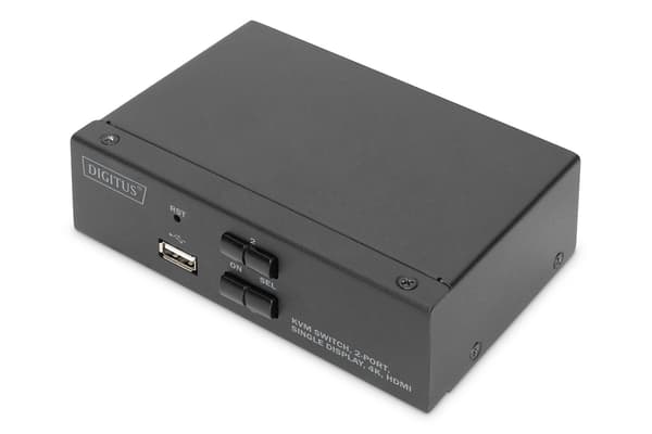 DIGITUS DS-12870 KVM/Audio/USB Switch - 2 Ports - Desktop