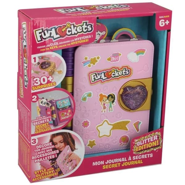 Funlockets - Secret Diary - Glitter Edition - Over 30 Surprises - Ages 6+